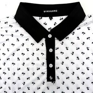 Byrd Gang Men's XL Floral Performance Golf Short‎ Sleeve Palm Tree AOP Polo